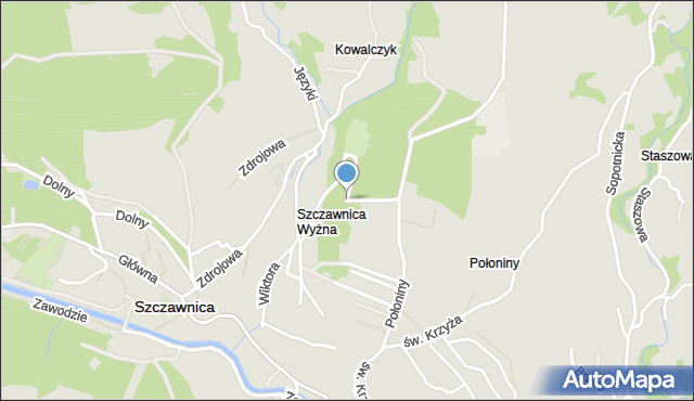 Szczawnica, Park Górny, mapa Szczawnica