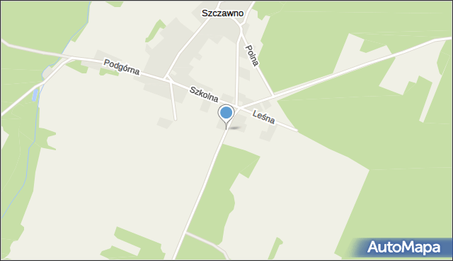 Szczawno gmina Dąbie, Parkowa, mapa Szczawno gmina Dąbie