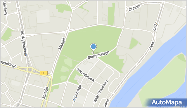 Szczecin, Park Żeromskiego Stefana, mapa Szczecina