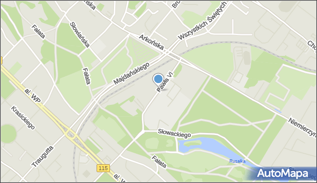 Szczecin, Pawła VI, mapa Szczecina