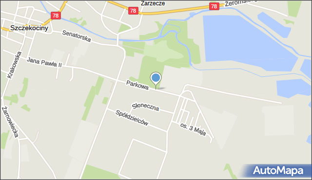 Szczekociny, Parkowa, mapa Szczekociny