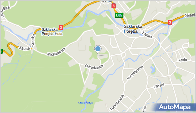 Szklarska Poręba, Parkowa, mapa Szklarska Poręba