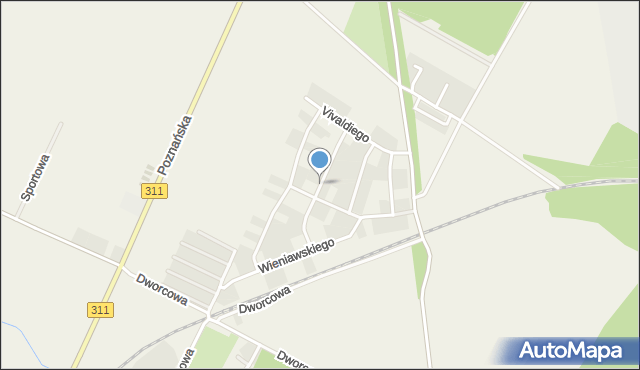 Szreniawa gmina Komorniki, Paderewskiego Ignacego Jana, mapa Szreniawa gmina Komorniki