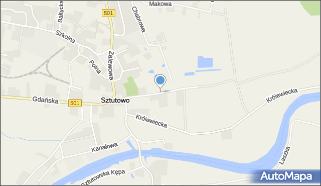 Sztutowo, Parkowa, mapa Sztutowo