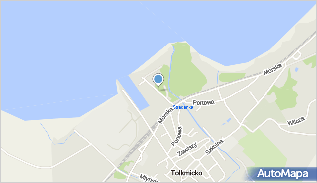 Tolkmicko, Parkowa, mapa Tolkmicko