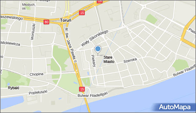Toruń, Panny Marii, mapa Torunia