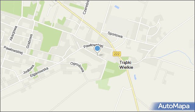 Trąbki Wielkie, Parkowa, mapa Trąbki Wielkie