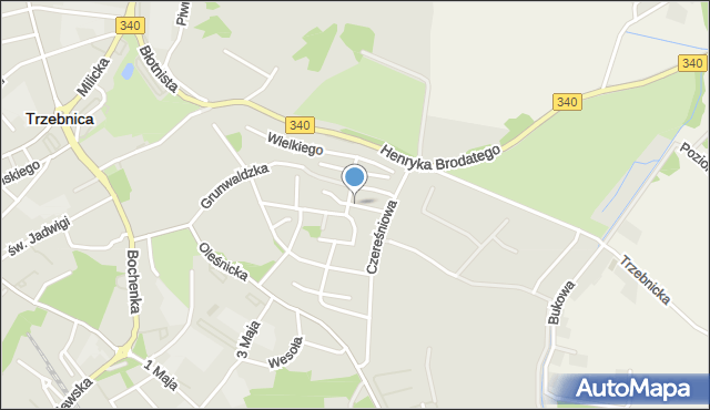 Trzebnica, Paderewskiego Ignacego Jana, mapa Trzebnica