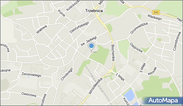Trzebnica, Parkowa, mapa Trzebnica