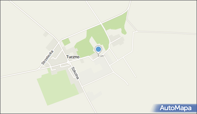 Tuczno gmina Strzelce Krajeńskie, Parkowa, mapa Tuczno gmina Strzelce Krajeńskie