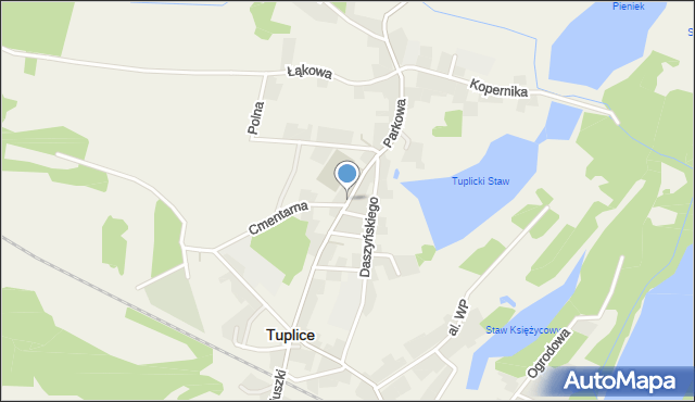 Tuplice, Parkowa, mapa Tuplice