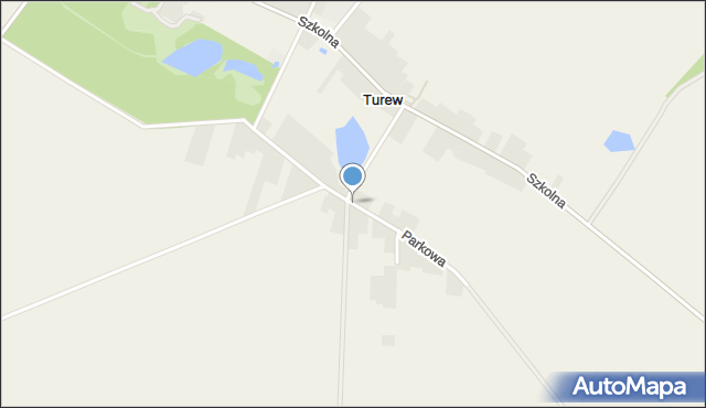 Turew, Parkowa, mapa Turew