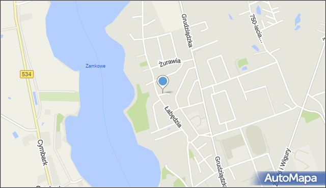 Wąbrzeźno, Pawia, mapa Wąbrzeźno