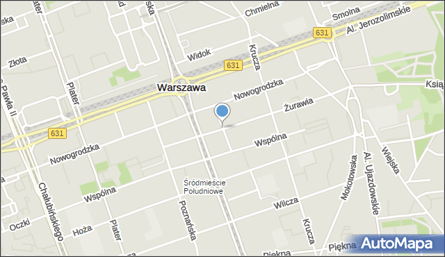Warszawa, Parkingowa, mapa Warszawy