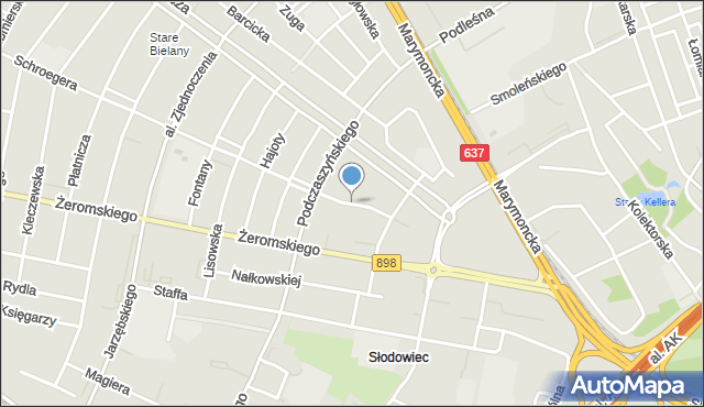 Warszawa, Pawlikowskiej-Jasnorzewskiej Marii, mapa Warszawy