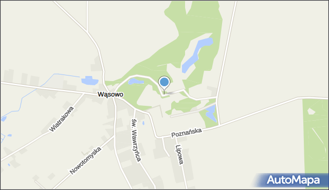 Wąsowo, Parkowa, mapa Wąsowo