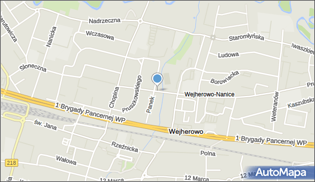 Wejherowo, Partyzantów, mapa Wejherowo