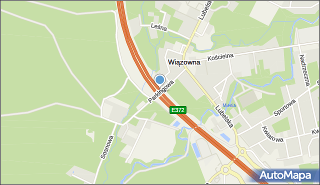 Wiązowna, Parkingowa, mapa Wiązowna