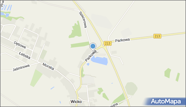 Wicko powiat lęborski, Parkowa, mapa Wicko powiat lęborski