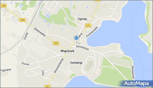 Więcbork, Parkowa, mapa Więcbork