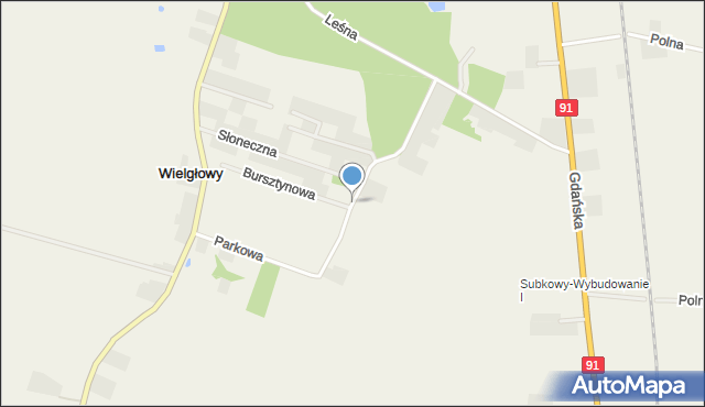 Wielgłowy, Parkowa, mapa Wielgłowy