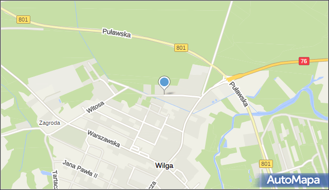 Wilga, Partyzantów, mapa Wilga