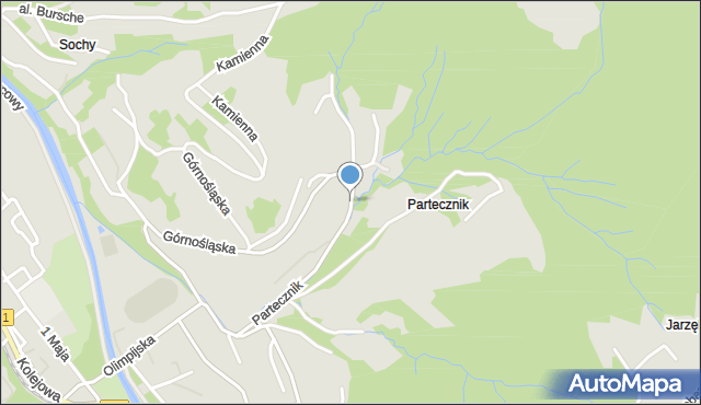 Wisła, Partecznik, mapa Wisła