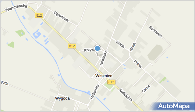 Wisznice, Partyzantów, mapa Wisznice