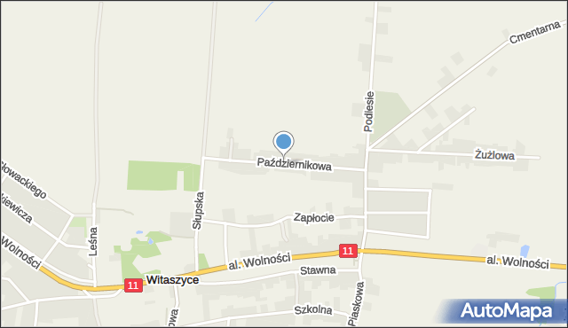 Witaszyce, Październikowa, mapa Witaszyce