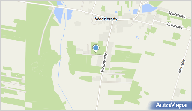 Wodzierady, Parkowa, mapa Wodzierady