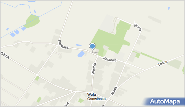 Wola Osowińska, Parkowa, mapa Wola Osowińska