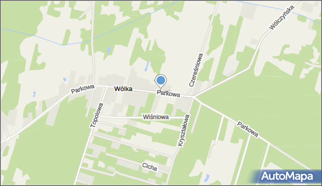 Wólka gmina Leszno, Parkowa, mapa Wólka gmina Leszno