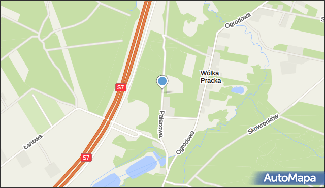 Wólka Pracka, Pałacowa, mapa Wólka Pracka