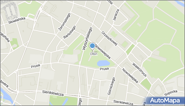 Wrocław, Park Tołpy Stanisława, mapa Wrocławia