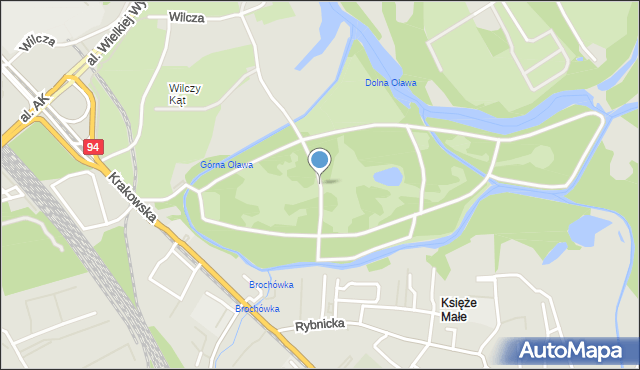 Wrocław, Park Wschodni, mapa Wrocławia