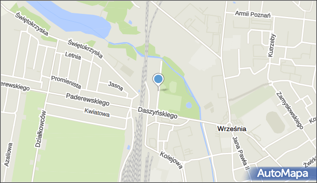 Września, Parkowa, mapa Wrześni