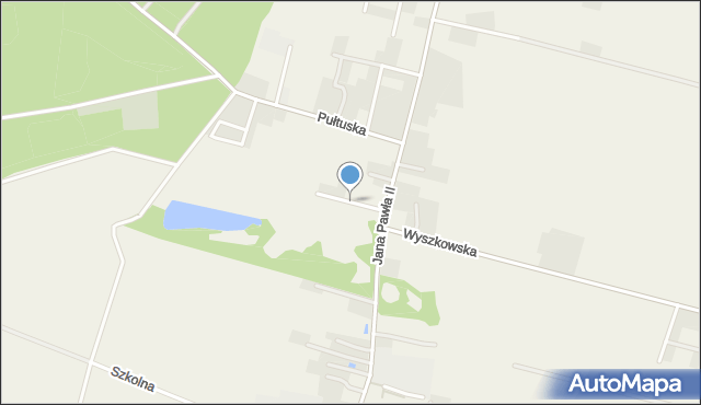 Zatory, Parkowa, mapa Zatory
