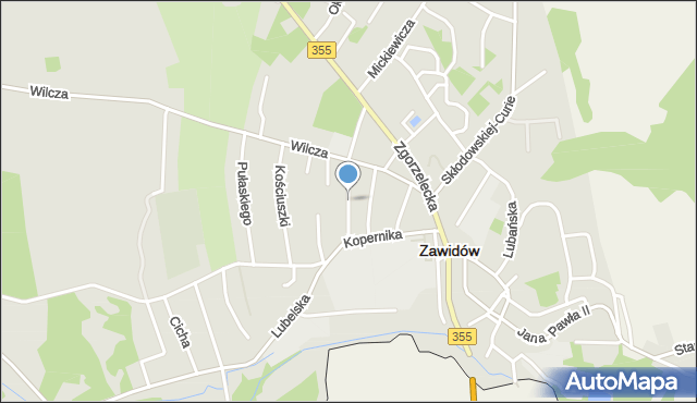 Zawidów, Partyzantów, mapa Zawidów