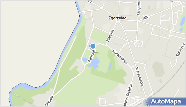 Zgorzelec, Parkowa, mapa Zgorzelec