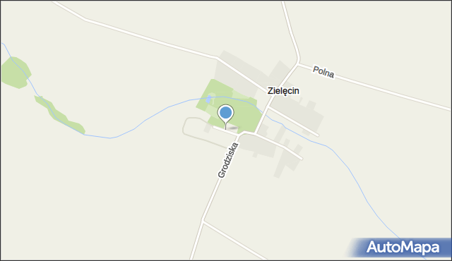 Zielęcin gmina Wielichowo, Parkowa, mapa Zielęcin gmina Wielichowo