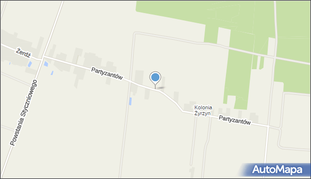 Żyrzyn, Partyzantów, mapa Żyrzyn