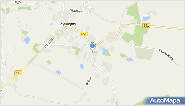 Żytkiejmy, Partyzantów, mapa Żytkiejmy