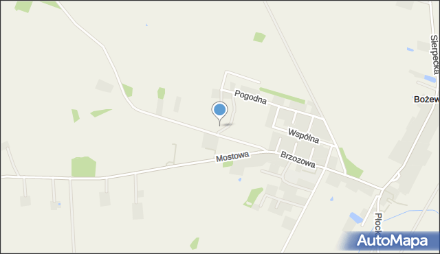 Bożewo gmina Mochowo, Perłowa, mapa Bożewo gmina Mochowo