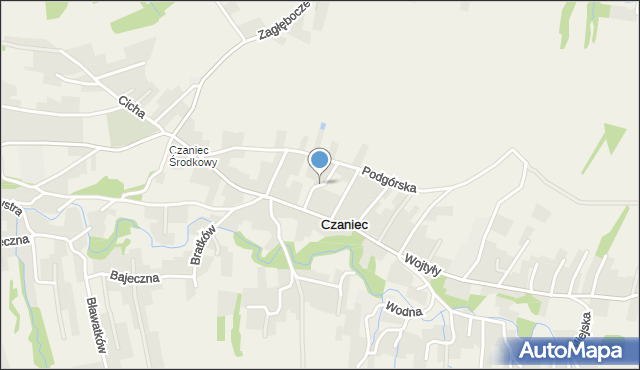 Czaniec, Perłowa, mapa Czaniec