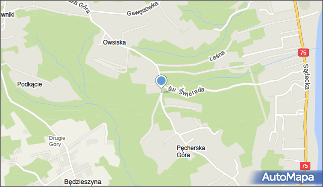 Czchów, Pęcherska Góra, mapa Czchów
