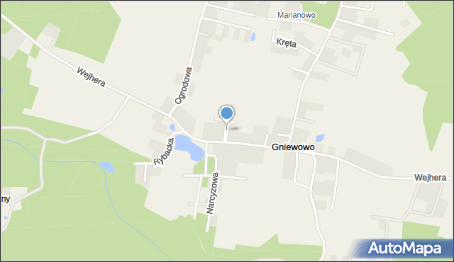 Gniewowo gmina Wejherowo, Perłowa, mapa Gniewowo gmina Wejherowo