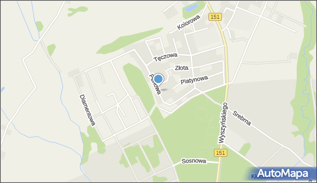 Kłodawa powiat gorzowski, Perłowa, mapa Kłodawa powiat gorzowski