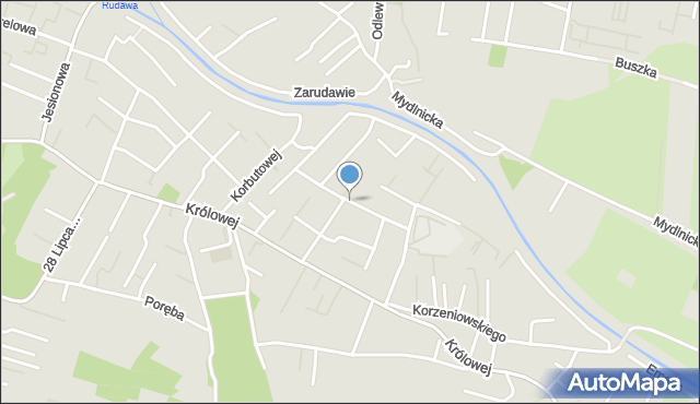Kraków, Pększyca-Grudzińskiego Franciszka, mapa Krakowa