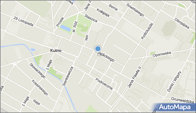 Kutno, Pereca, mapa Kutno