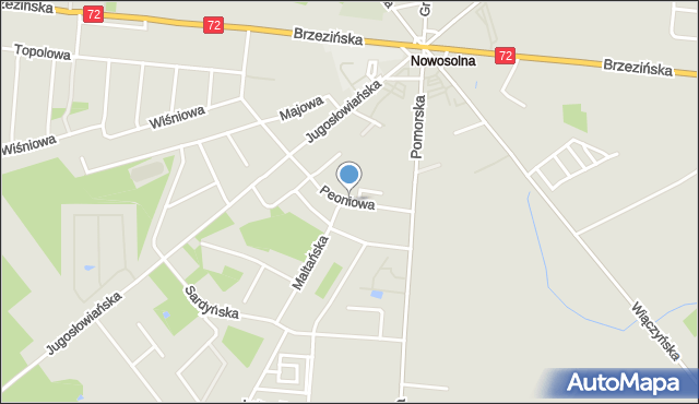 Łódź, Peoniowa, mapa Łodzi